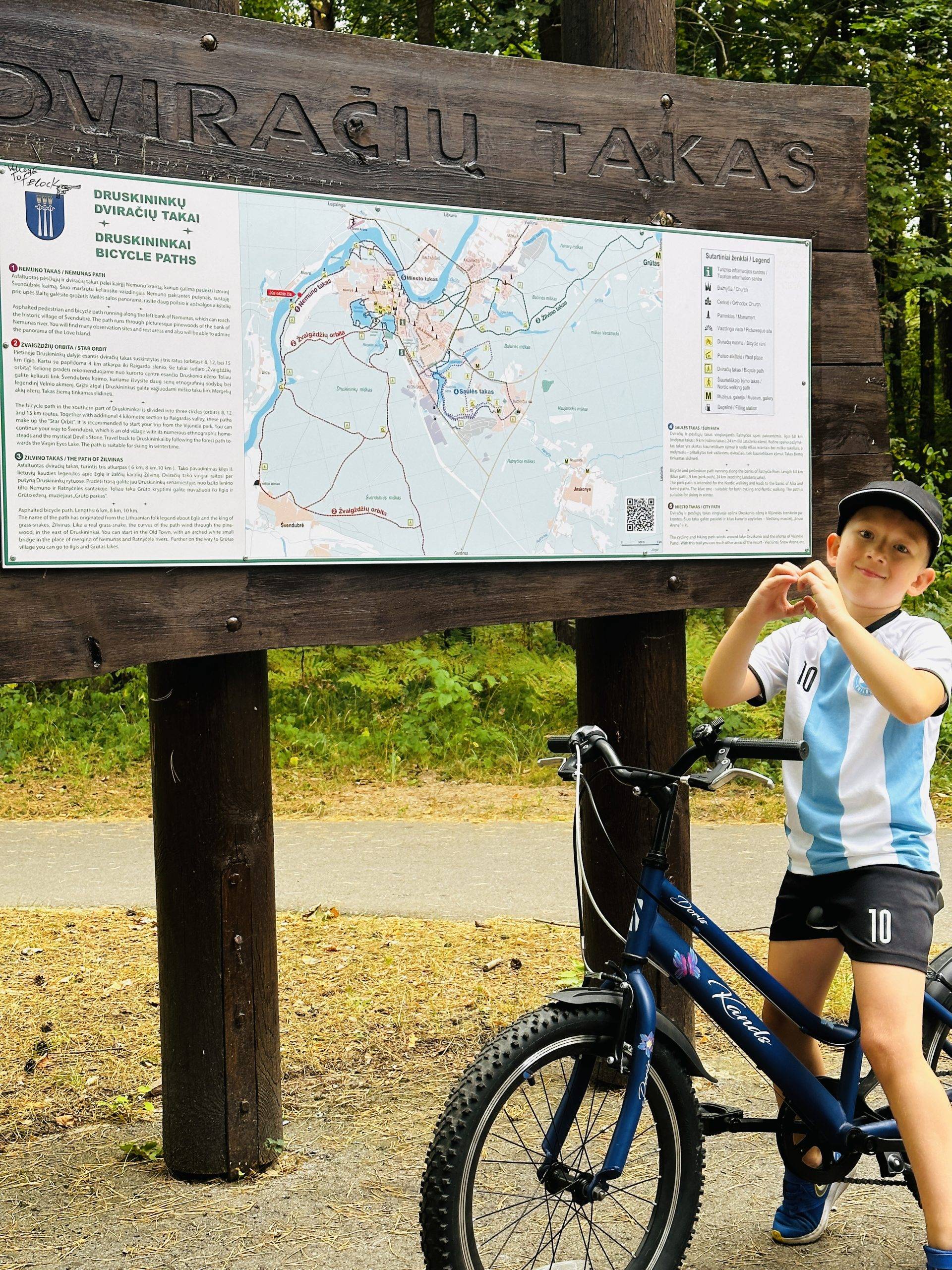 Dviračių takai Druskininkuose su vaikais