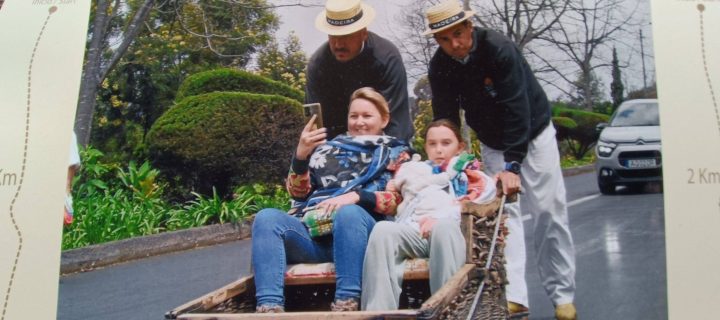 Toboggan Ride in Madeira with children