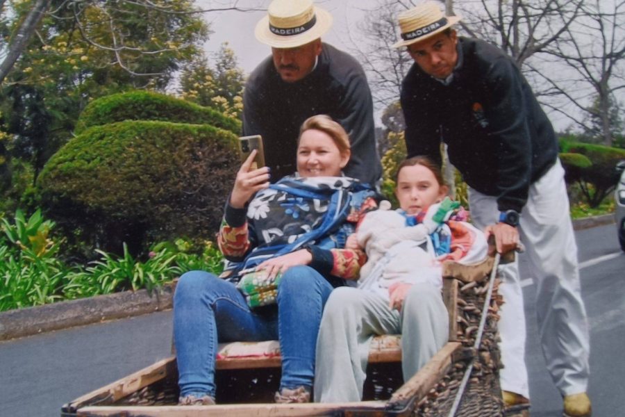 Toboggan Ride in Madeira with children