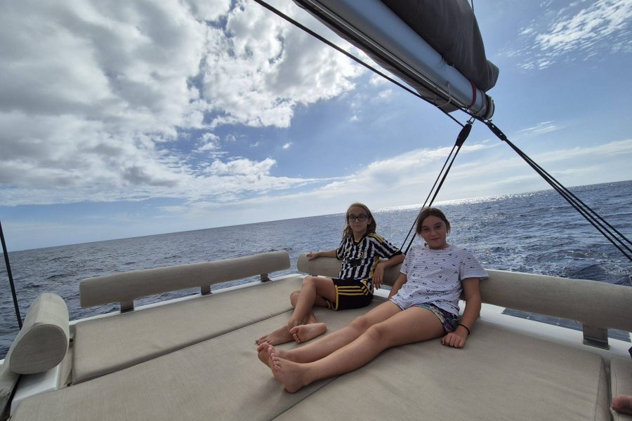 Sailing on a catamaran in Tenerife