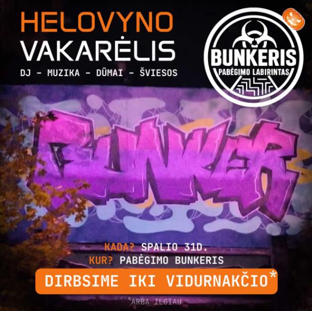 Helovyno vakarėlis pabėgimo Bunkeryje