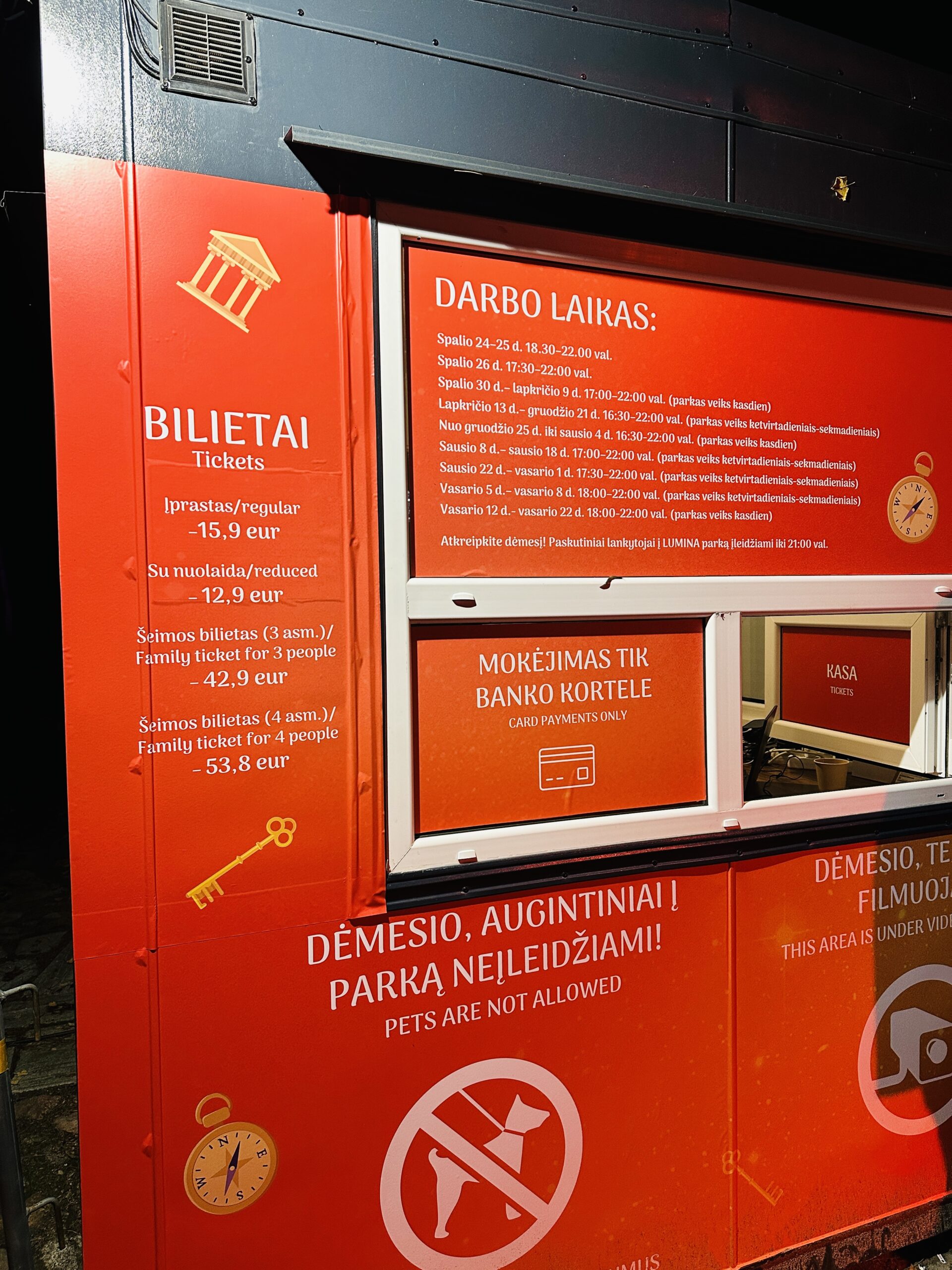 Lumina parkas kainos ir informacija