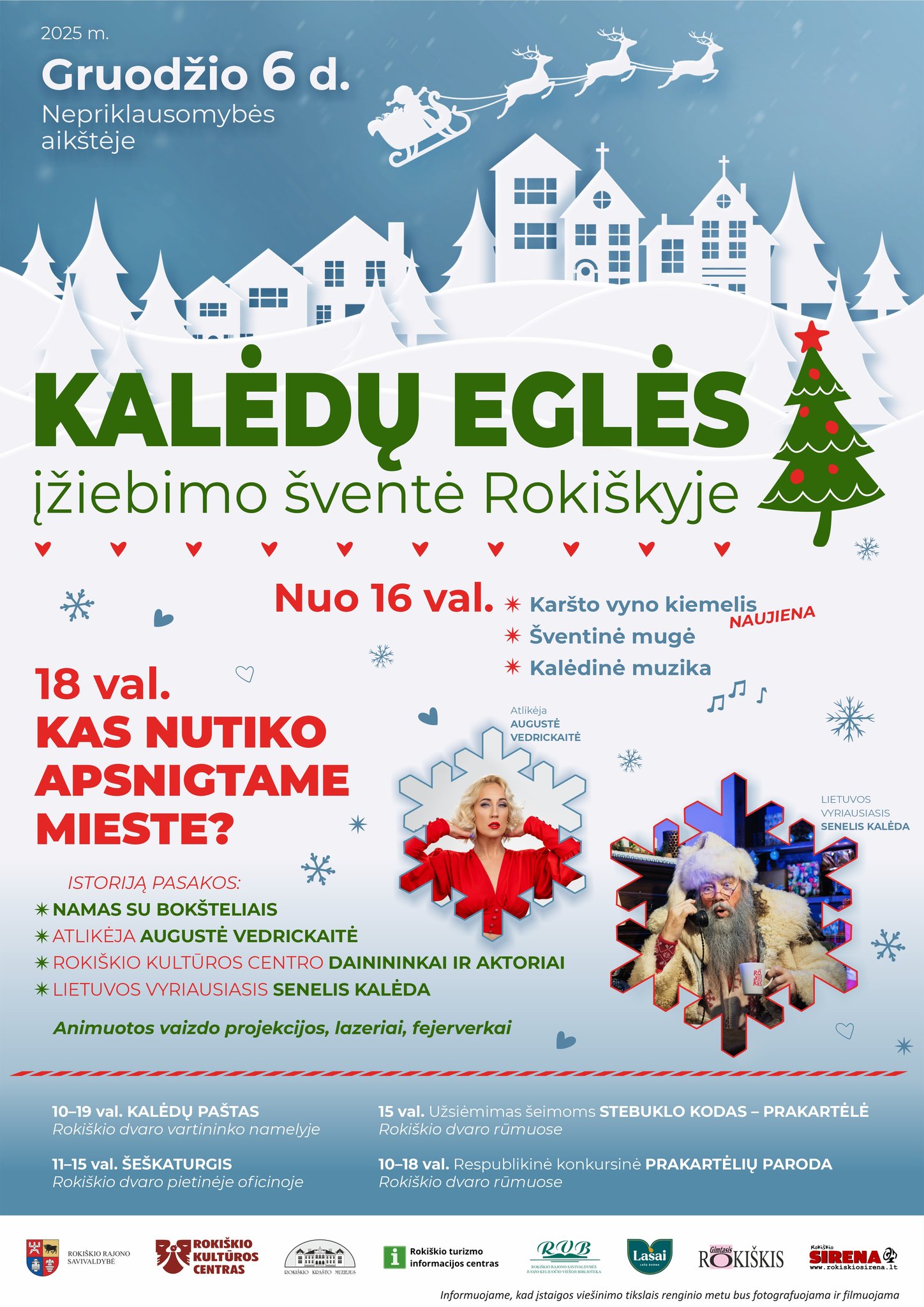 Rokiškio Kalėdų eglutės įžiebimas 2025