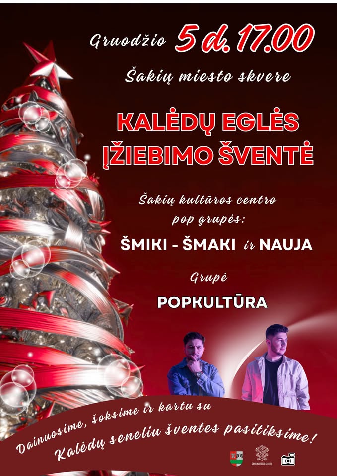 Šakių Kalėdų eglutės įžiebimas 2025