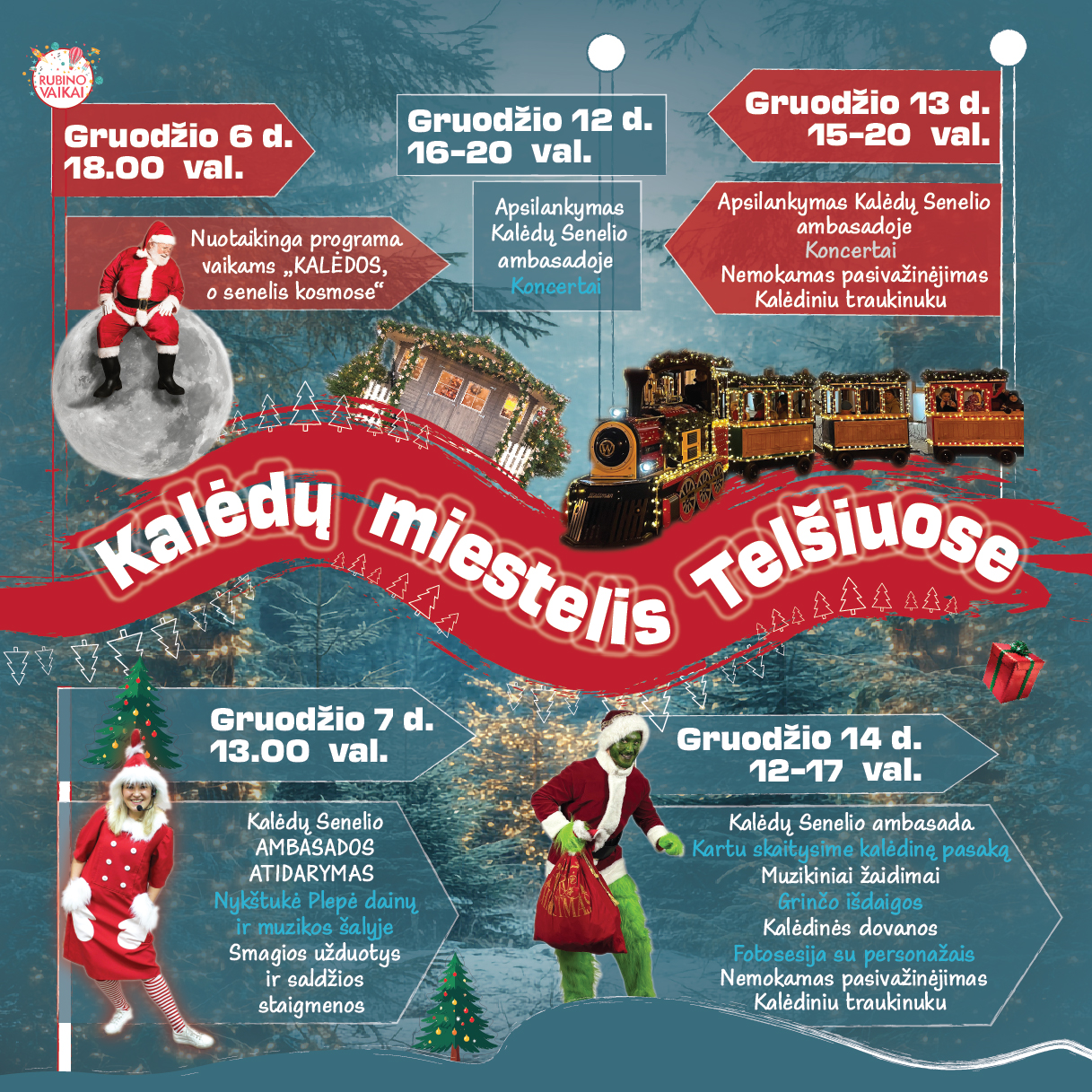 Nemokamas kalėdinis traukinukas Telšiuose