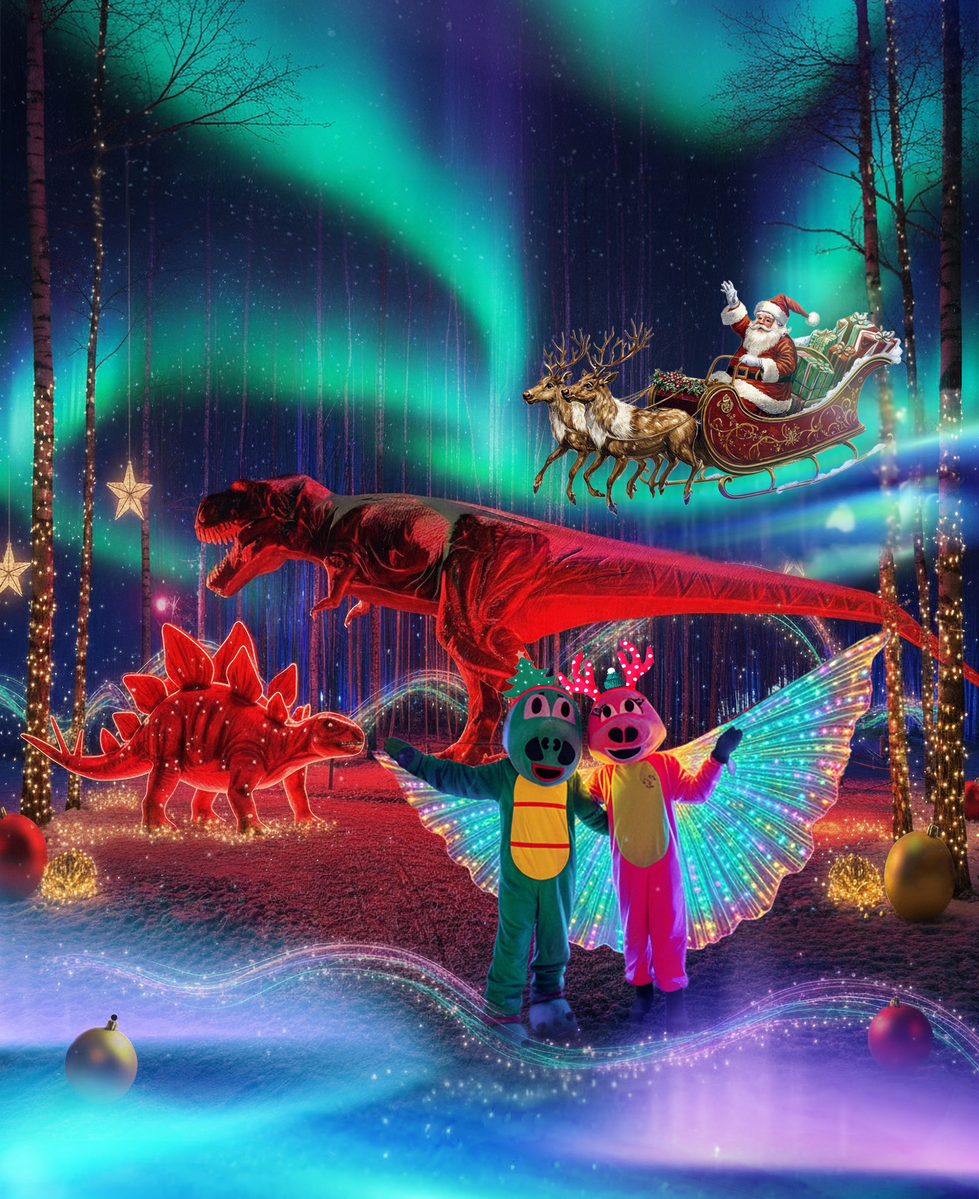 Švytinčių dinozaurų festivalis Dino parke 2025: neribotos žiemos pramogos