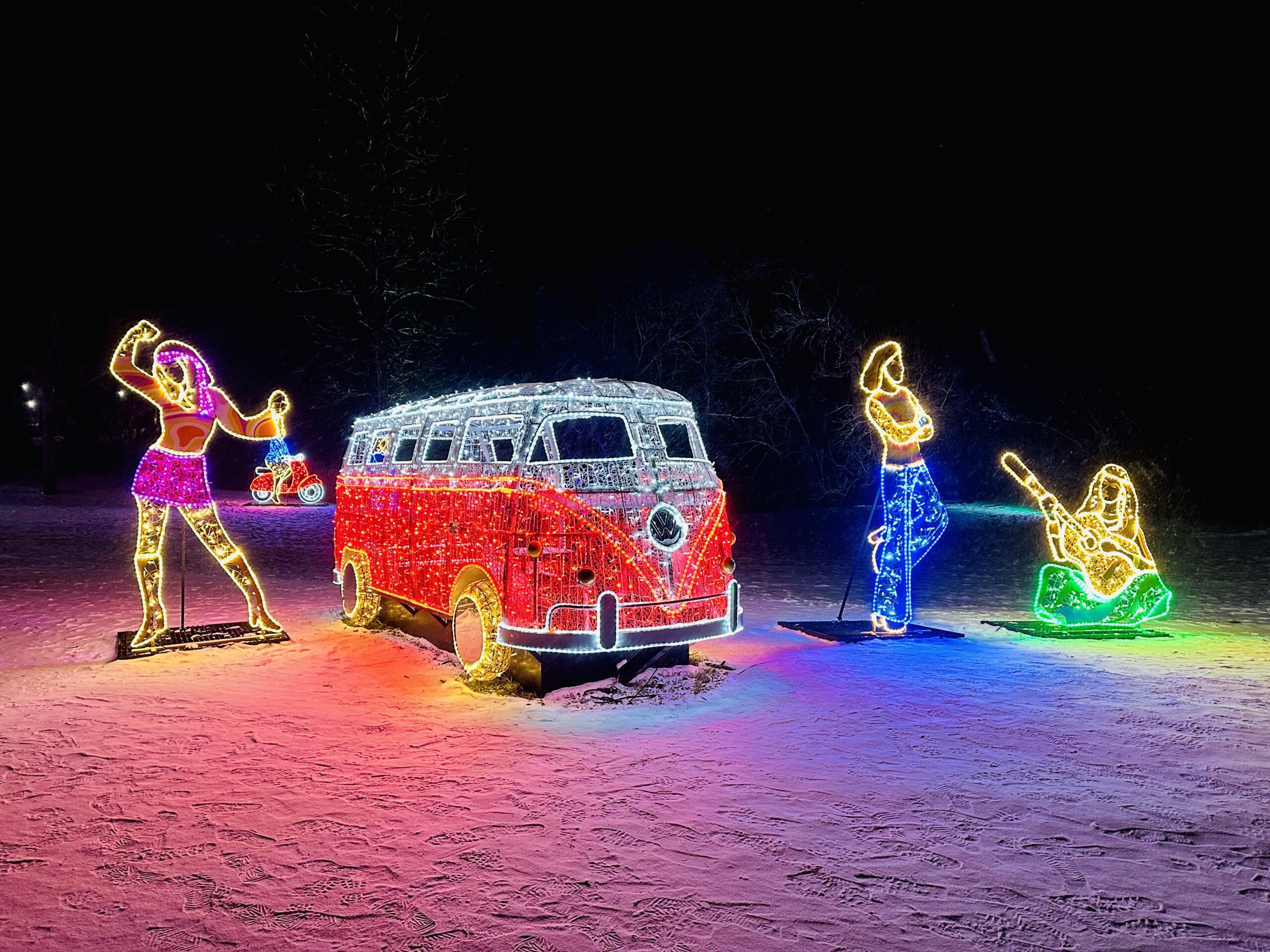 Šviesų parkas Vilniaus botanikos sode žiemą