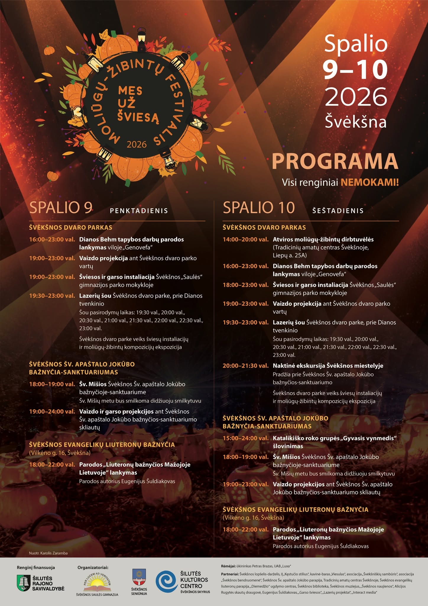Moliūgų-žibintų festivalis Švėkšnoje 2026 programa
