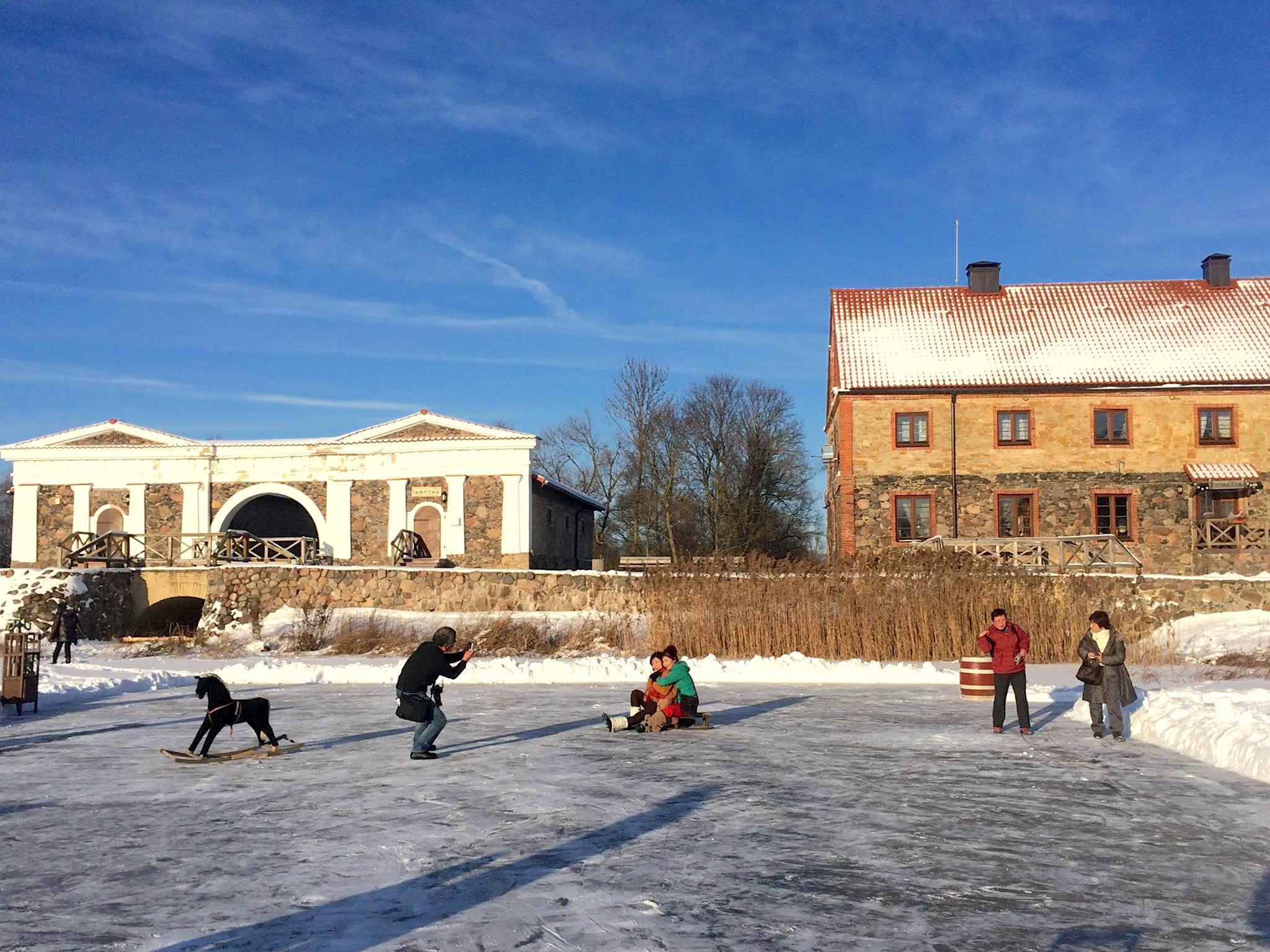 Čiuožykla ant užšalusios Kruojos