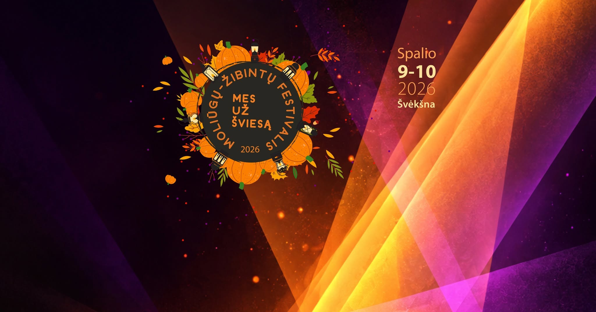 Moliūgų-žibintų festivalis Švėkšnoje „Mes už šviesą 2026“. Siaubo parkai ir moliūgų šventės 2026