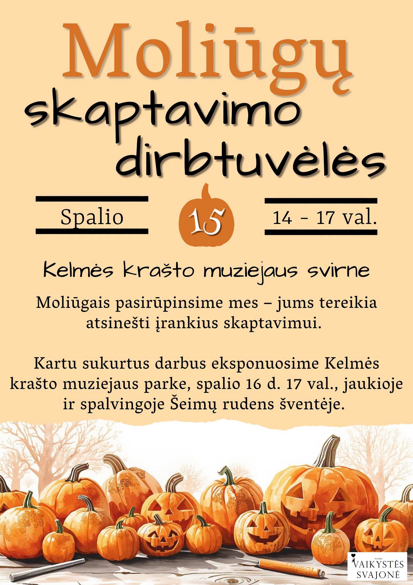 Moliūgų skaptavimo dirbtuvėles Kelmėje