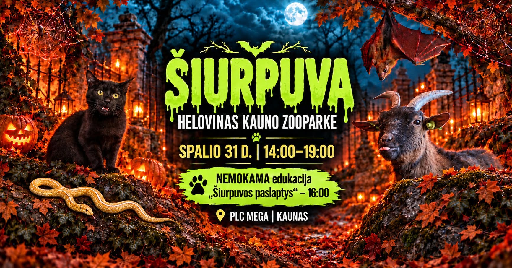 Helovynas Zoopark Kaune 2026. Vaikams draugiškas Helovynas 2026