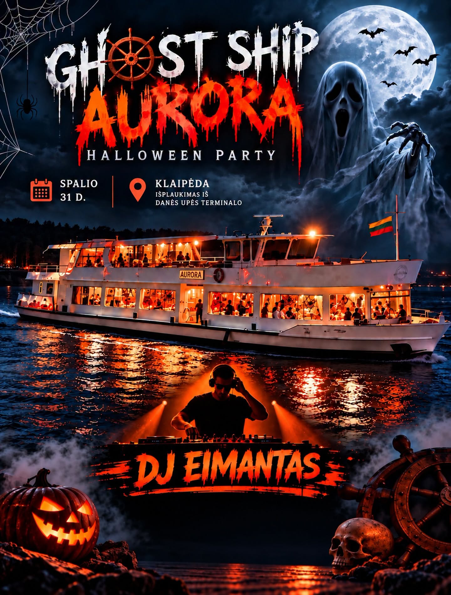 Helovyno vakarėlis laive „Aurora“