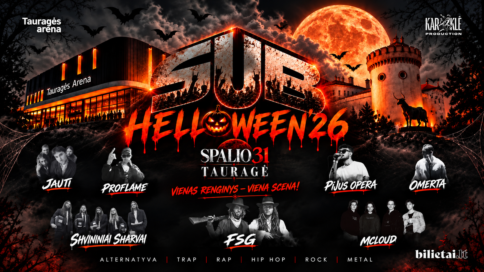 Išskirtinis muzikinis Helovyno renginys Tauragėje SUB-HELLOWEEN’26