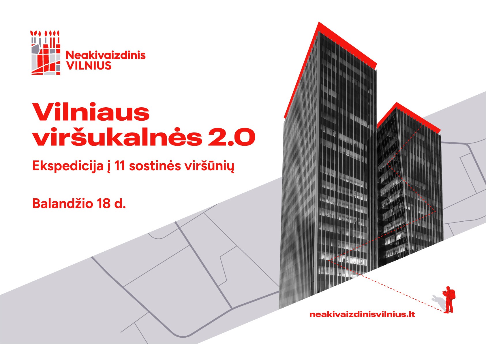 Ekspedicija į dangoraižius Vilniuje: „Neakivaizdinio Vilniaus“ gimtadienis vėl rauna stogus