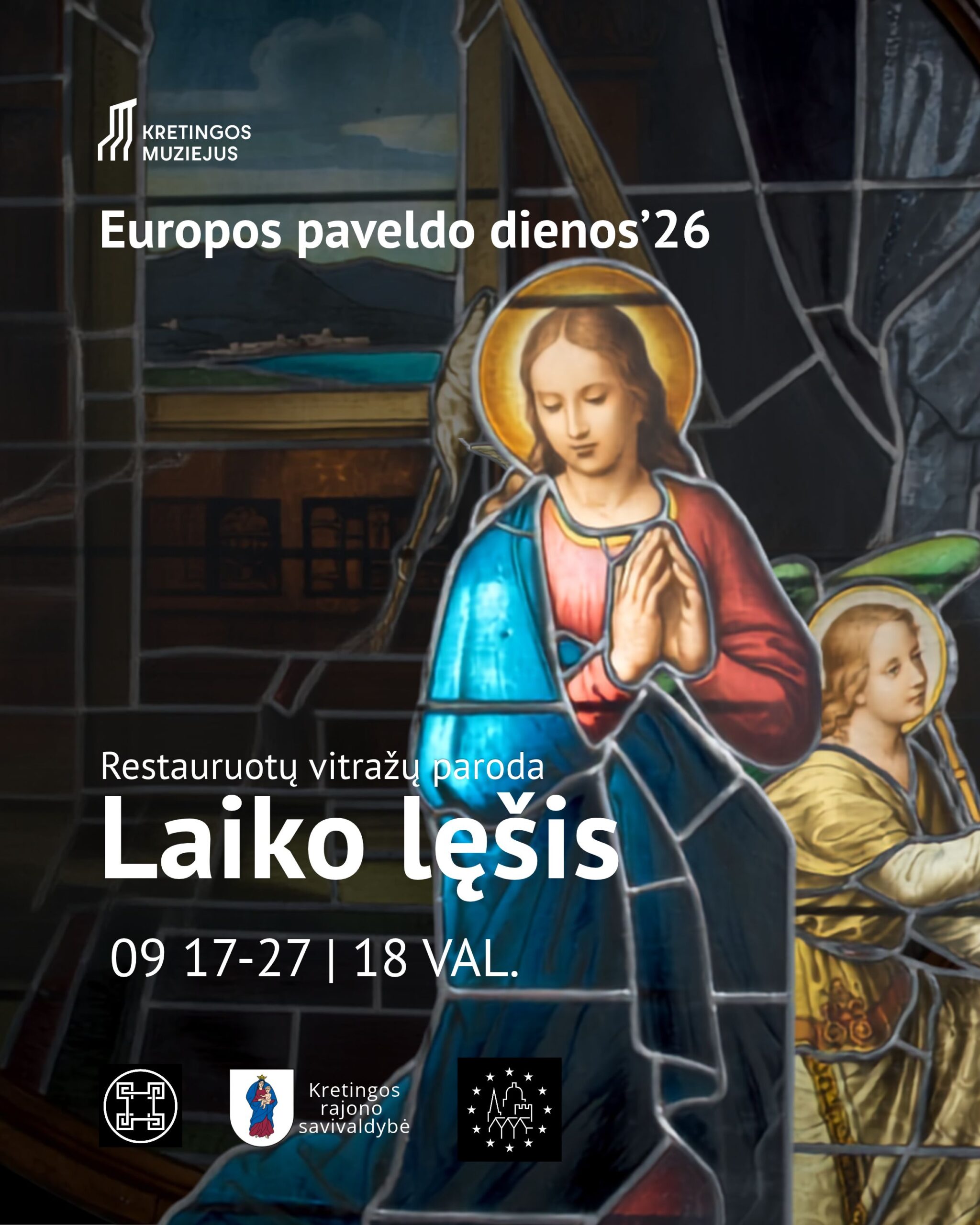 Kretingos muziejus kviečia į netradicinio formato parodą: restauruoti Tiškevičių rūmų vitražai prabils meno kalba