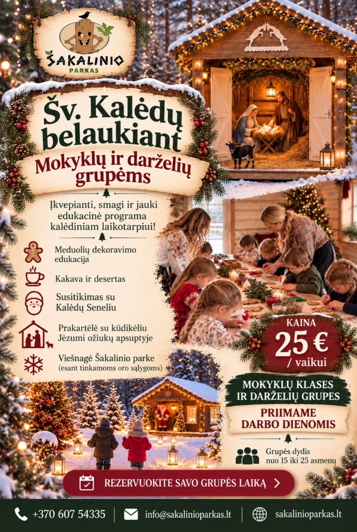 Kalėdinė edukacinė programa Šakalinio parke
