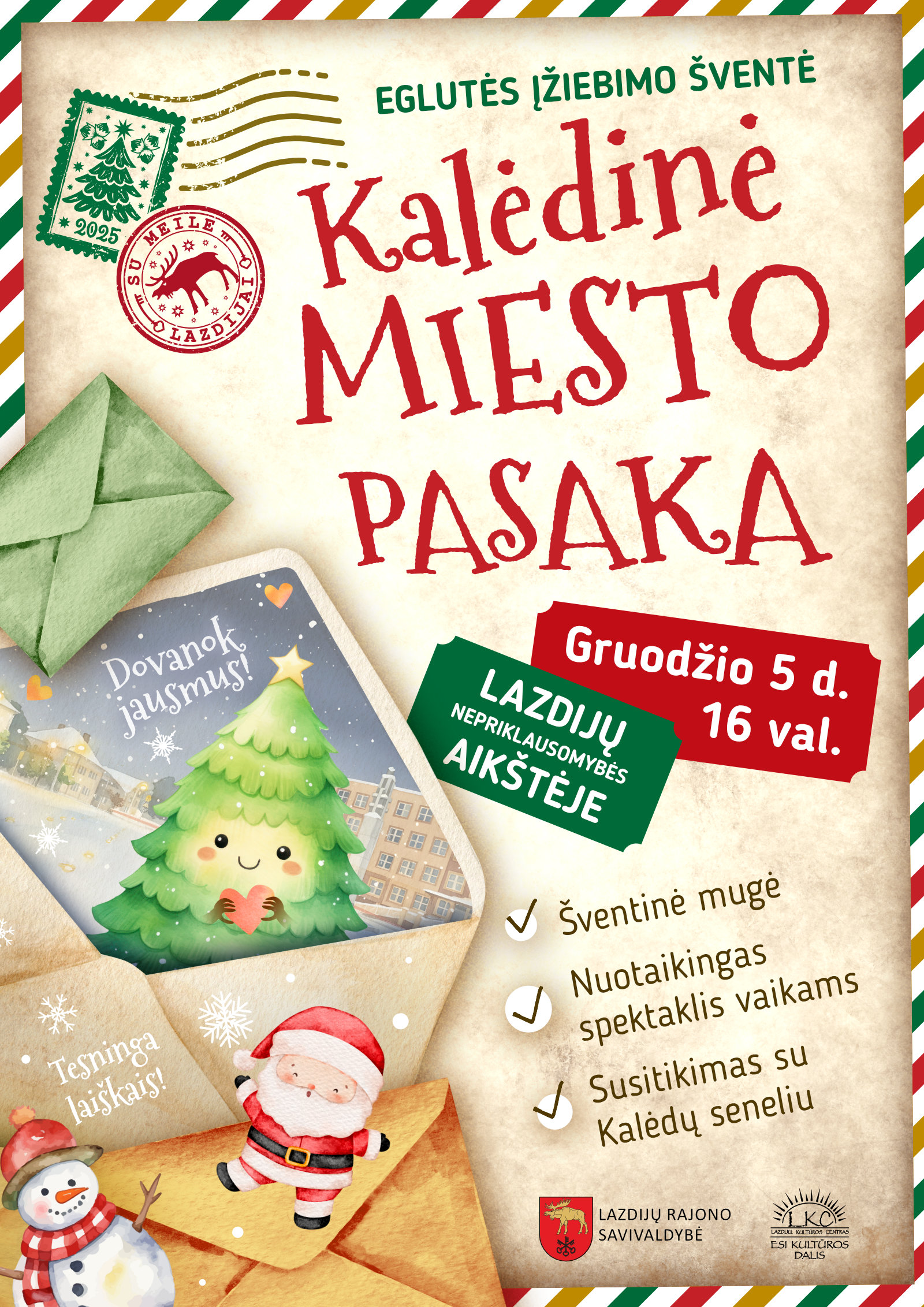 Lazdijų Kalėdos 2025: miestas kviečia kurti jausmų šventę