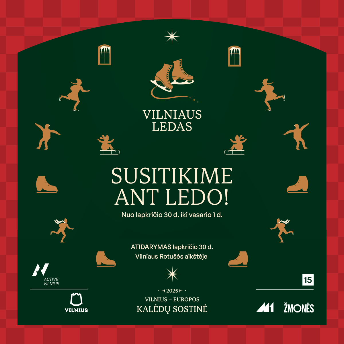 Žiema sugrįžta į sostinę: Rotušės aikštė atvers kalėdinę čiuožyklą