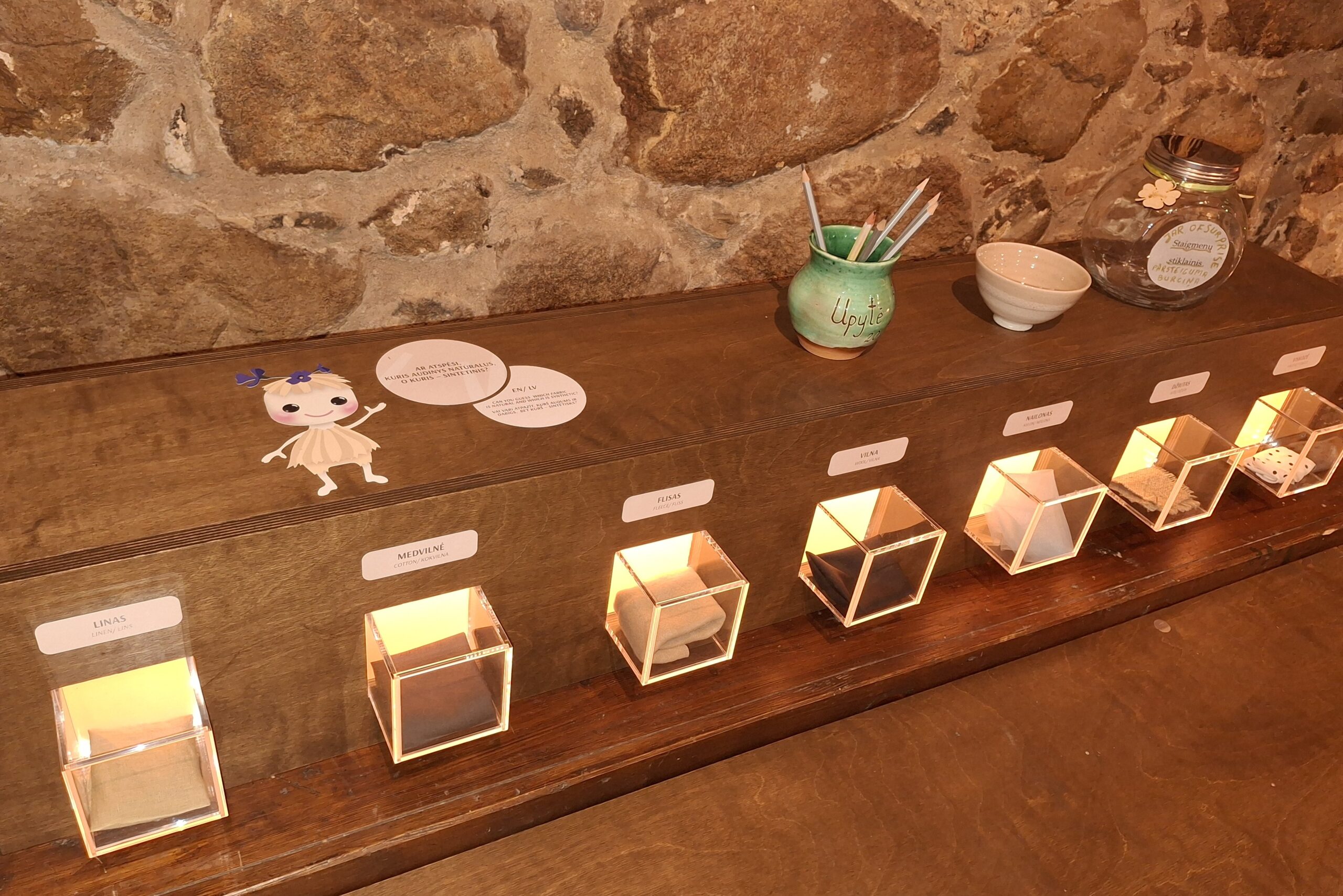 Moderni Linų muziejaus ekspozicija