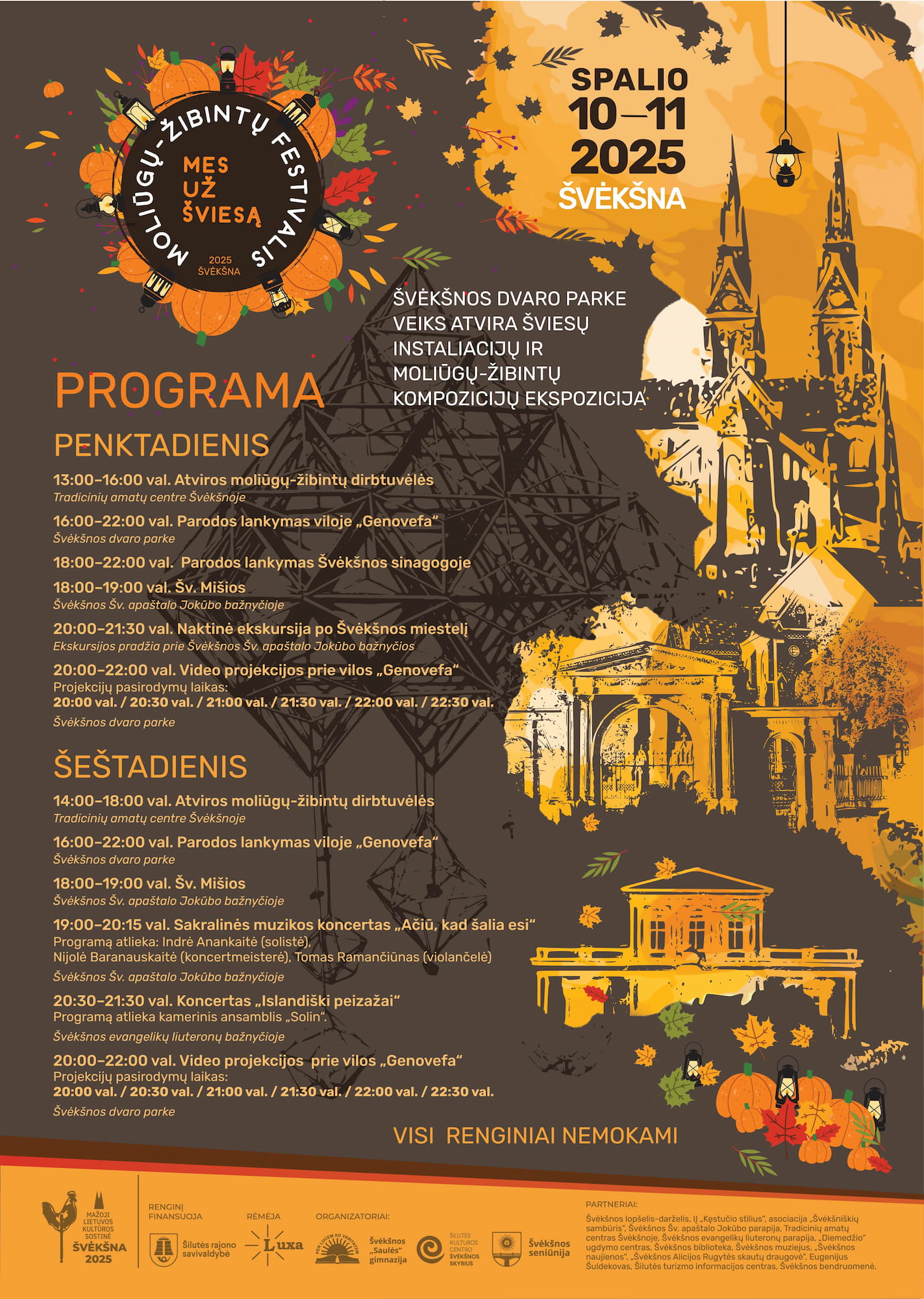Moliūgų-žibintų festivalis „Mes už šviesą 2025“ Švėkšnoje