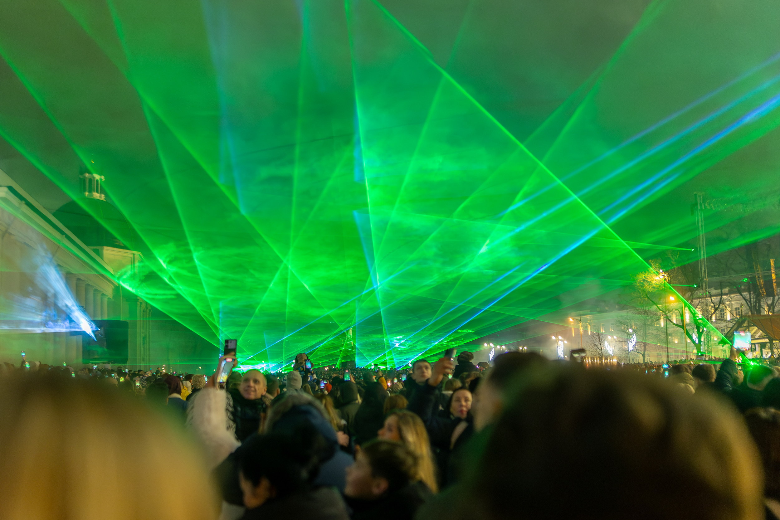 Lazerių šou per naujuosius metus Vilniuje (nuotr. Saulius Žiūra)