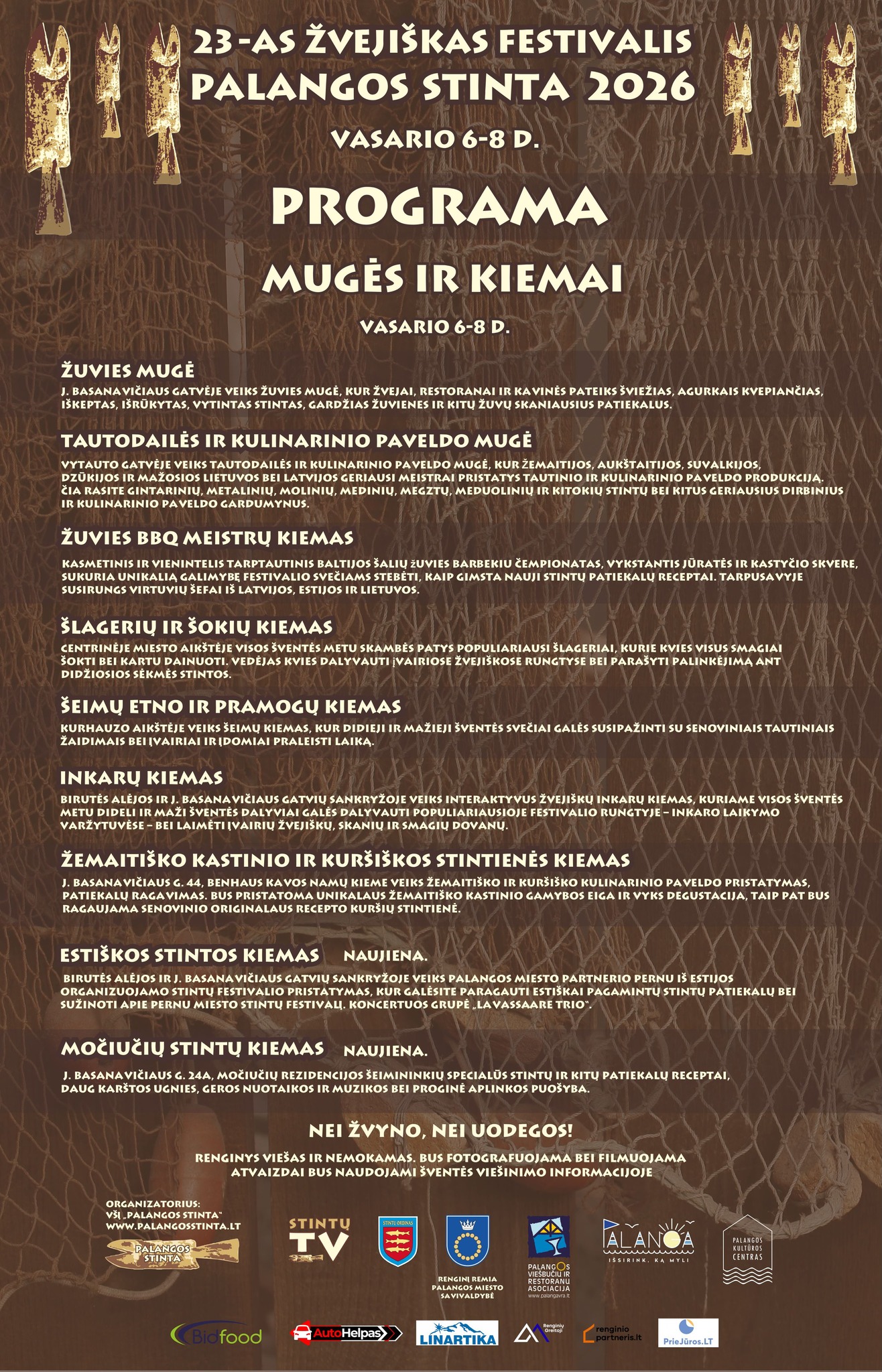 Palangos stinta 2026 programa