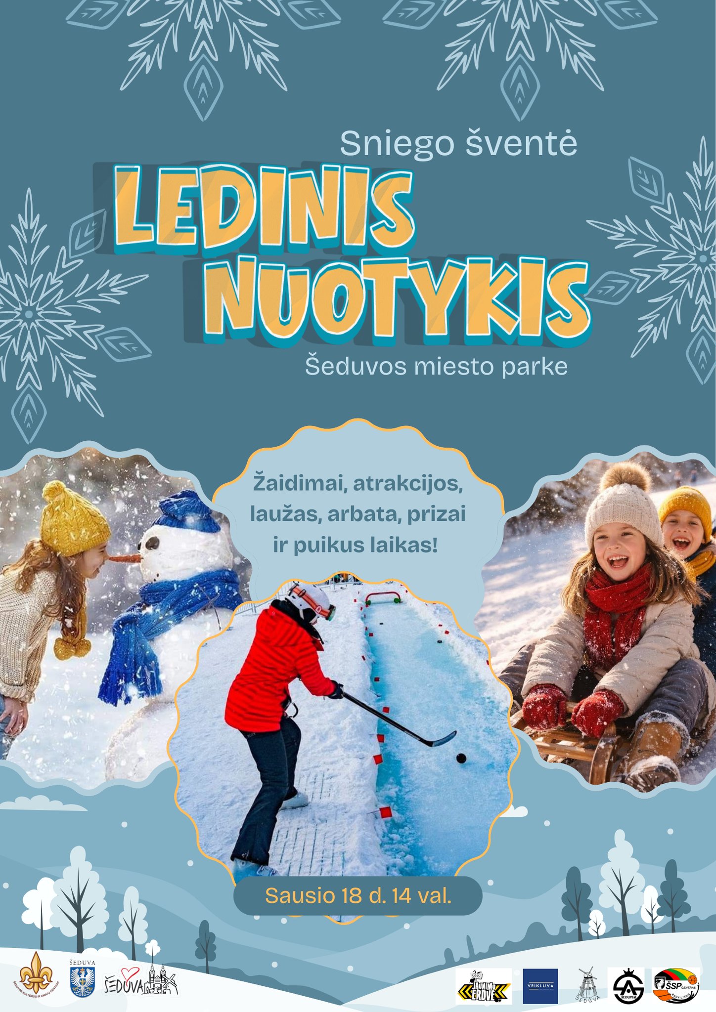 Ledinis nuotykis Šeduvos miesto parke