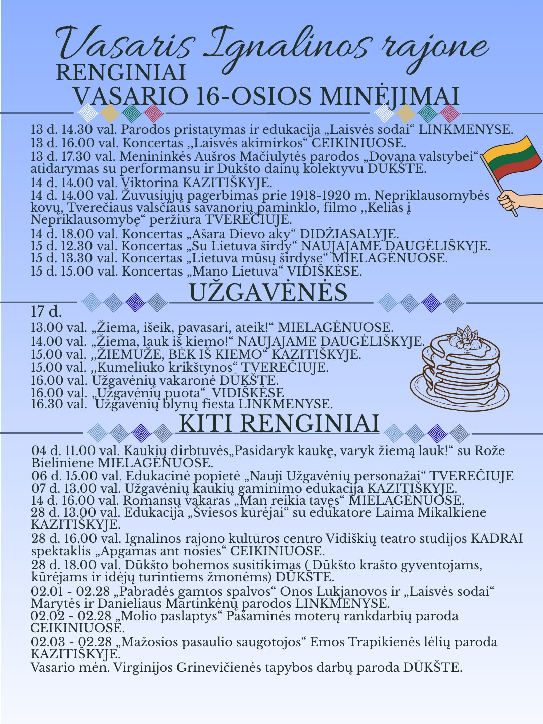 Užgavėnės su vaikais 2026 Ignalinos rajone