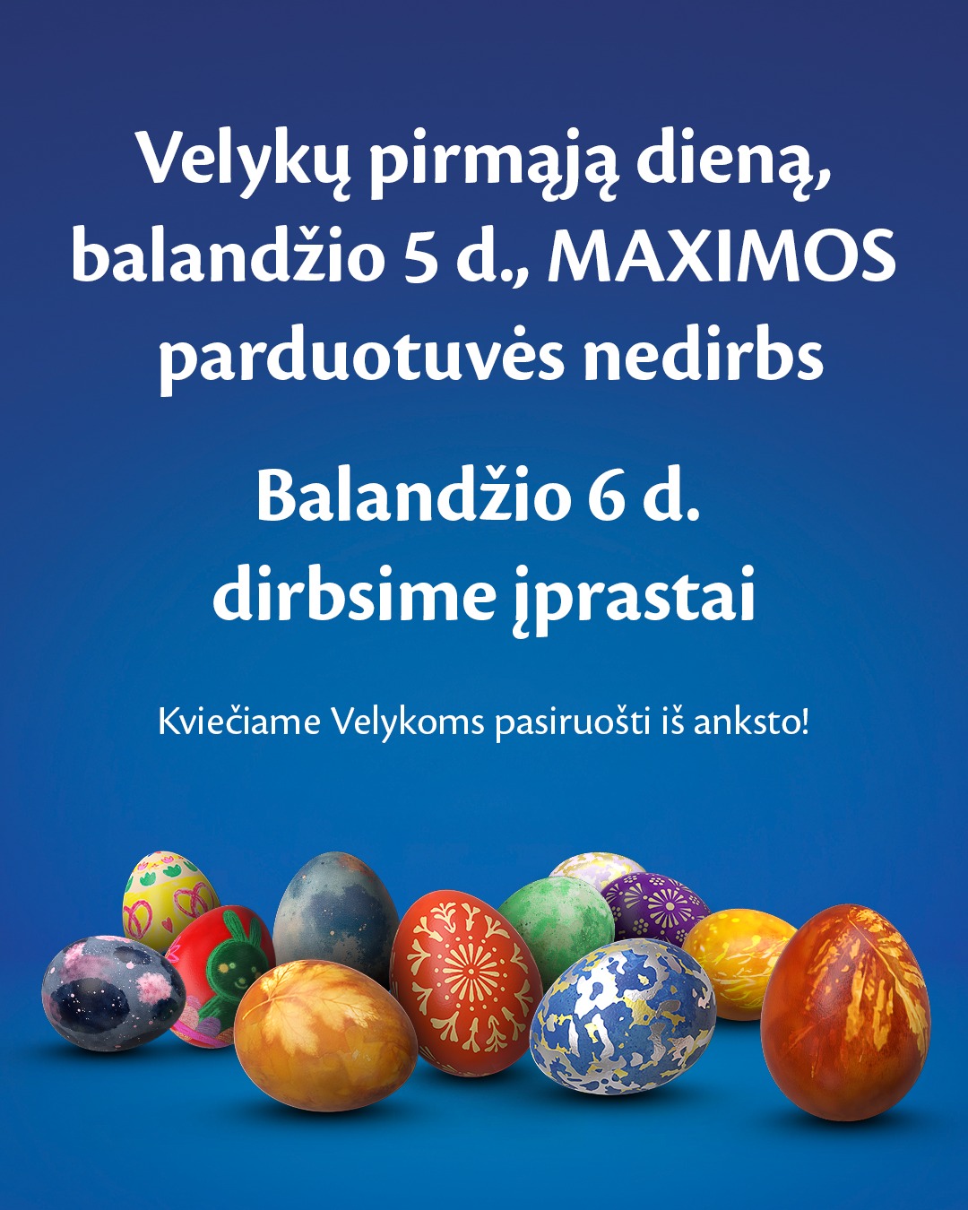 Velykų darbo laikas 2026 Maxima