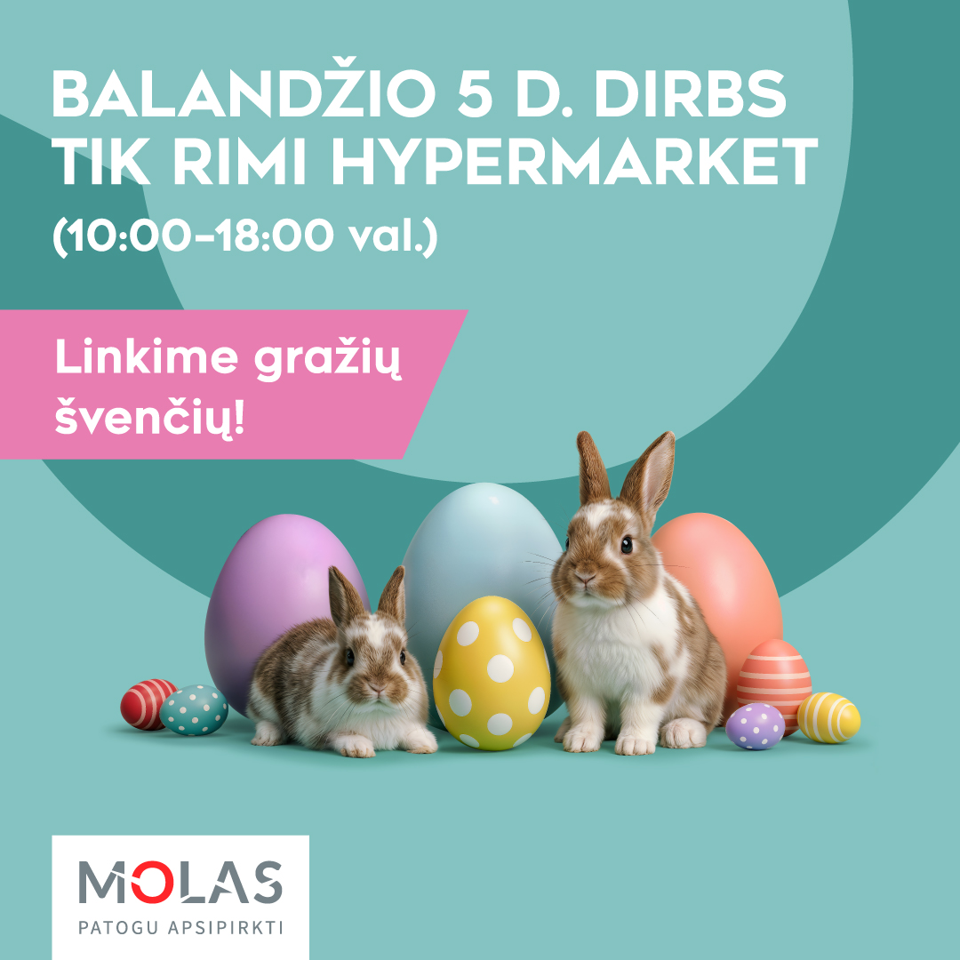 Velykų darbo laikas 2026 Klaipėdos PC Molas