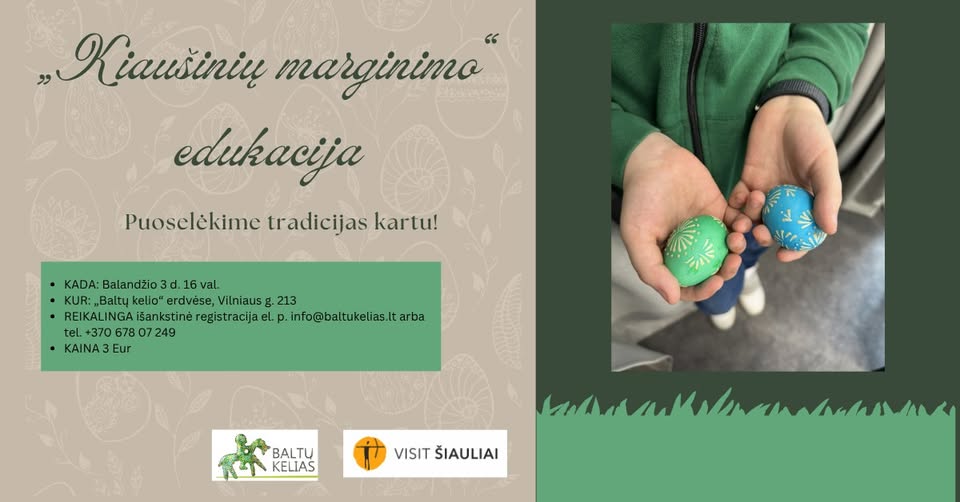 Kiaušinių marginimo edukacija Šiauliuose