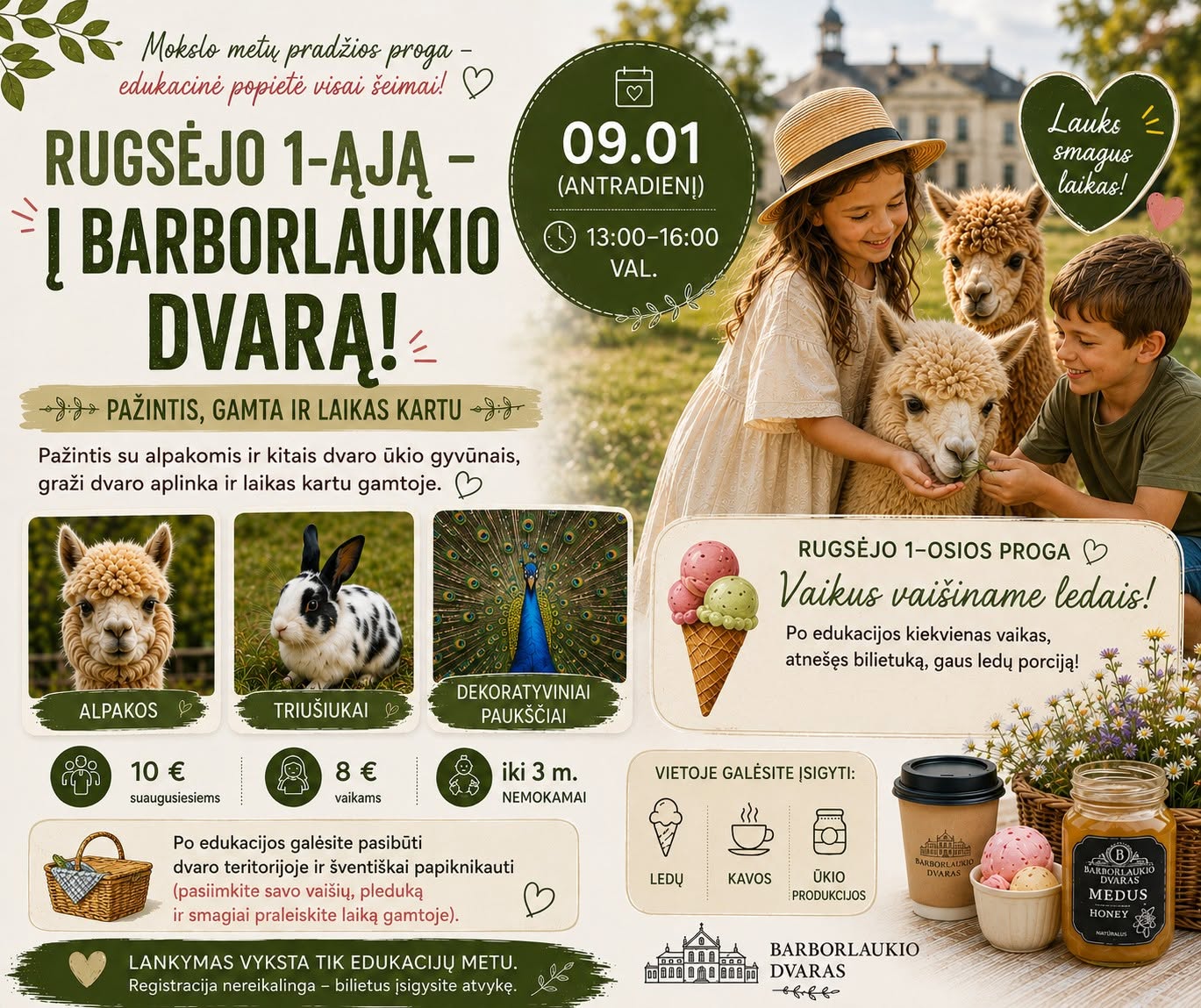 Rugsėjo 1-oji Barborlaukio dvare 2026