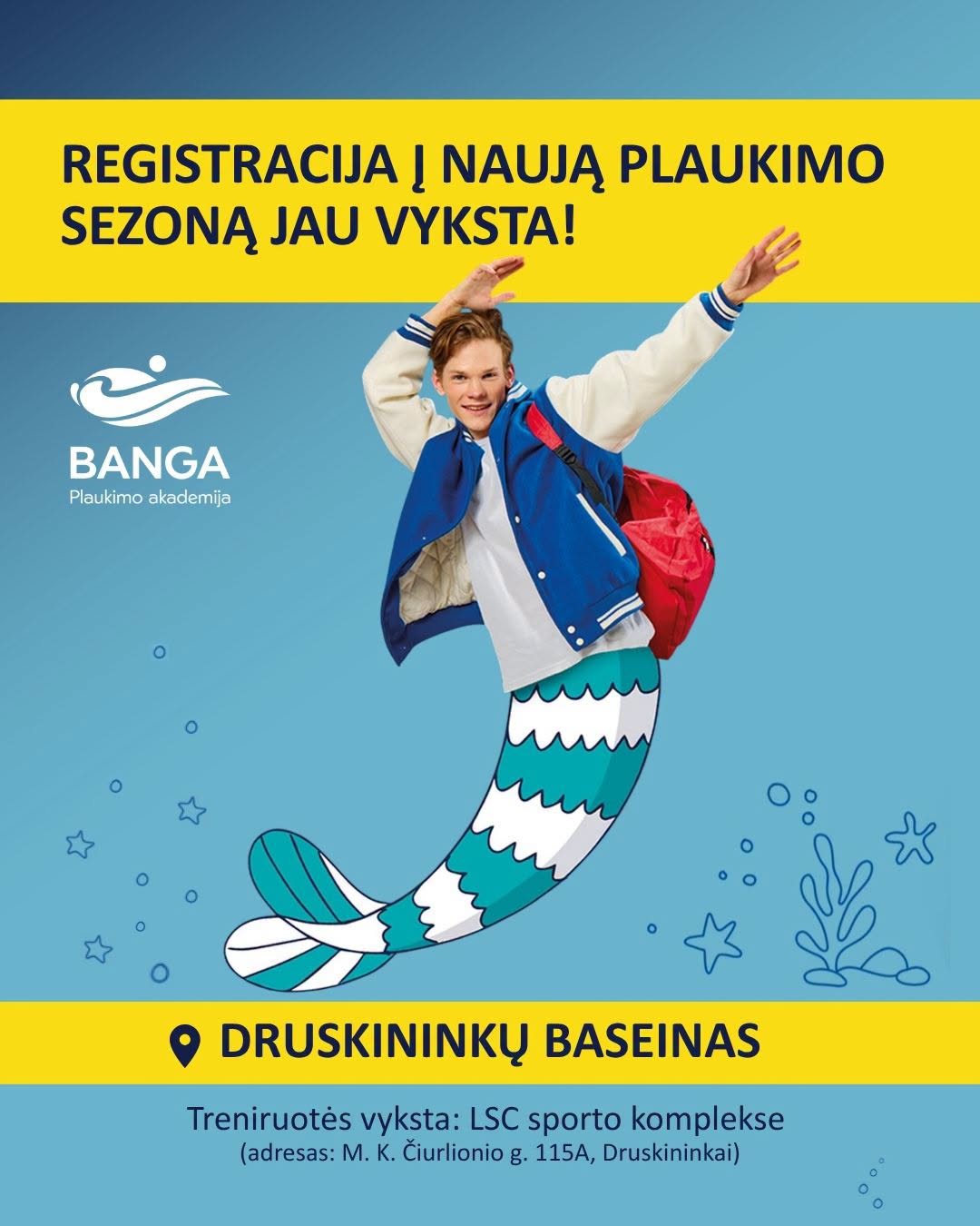Plaukimo treniruotės Druskininkuose