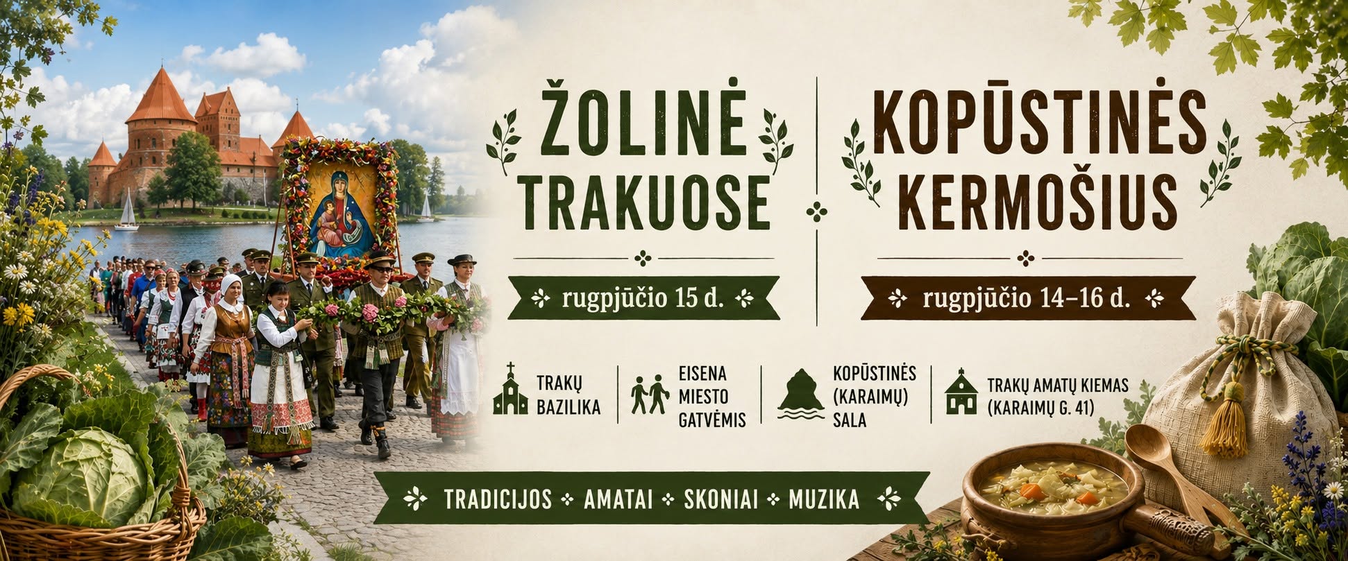 Žolinė Trakuose. Kopūstinės kermošius
