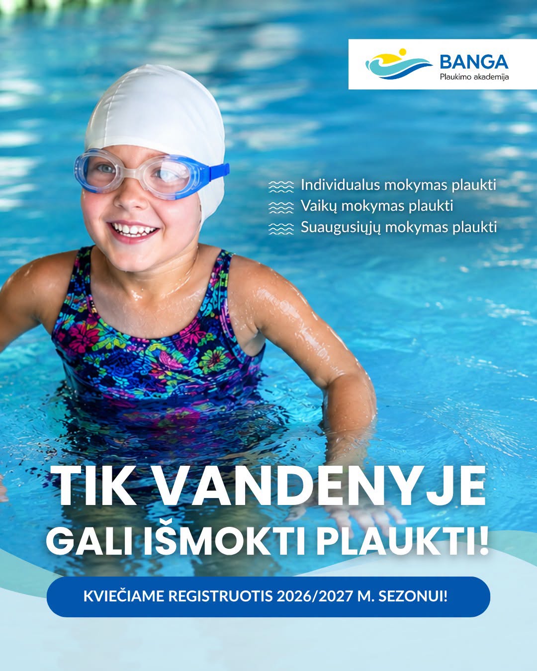 Plaukimo treniruotės Klaipėdos baseine