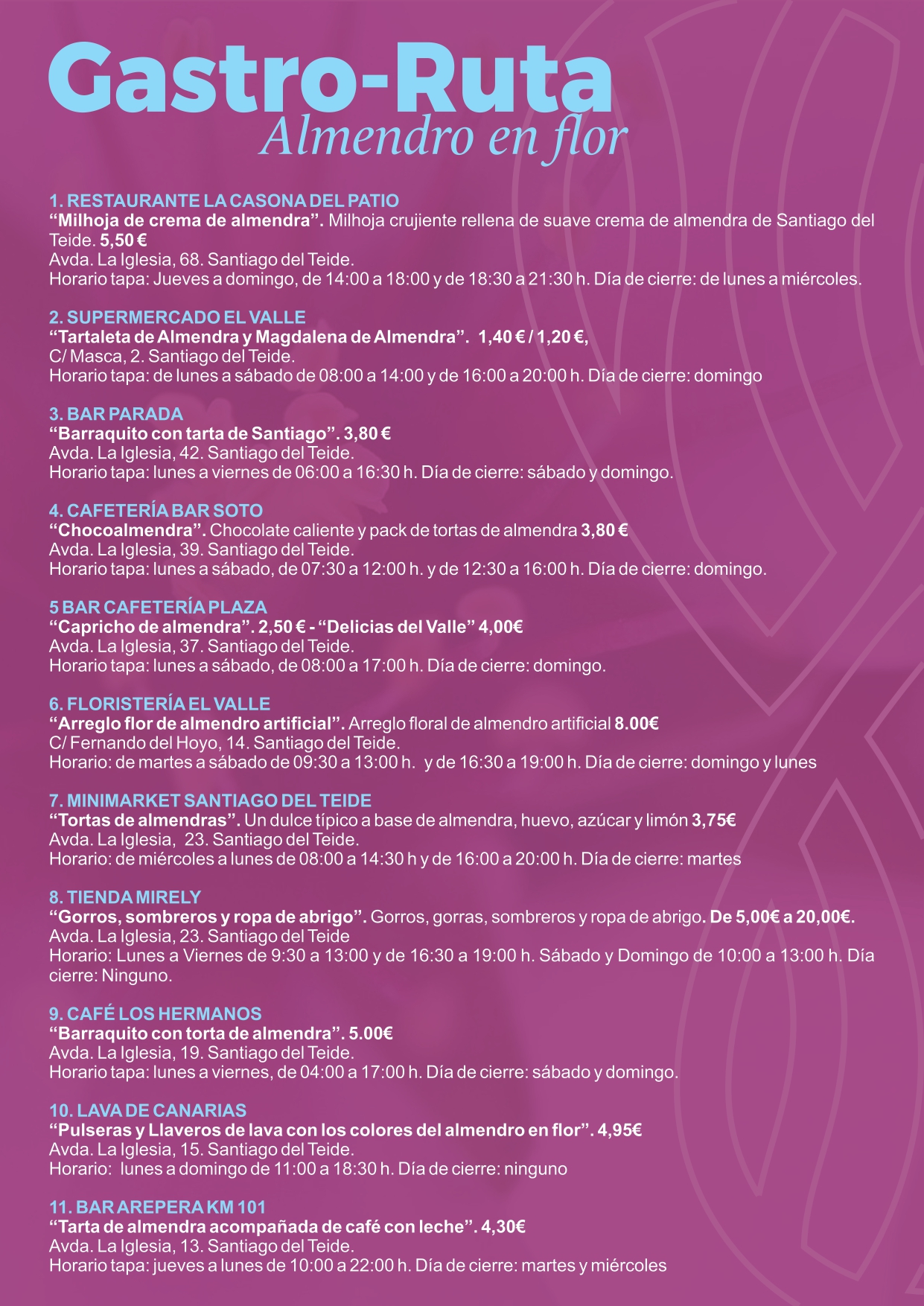 Migdolų žiedų gastronominis maršrutas