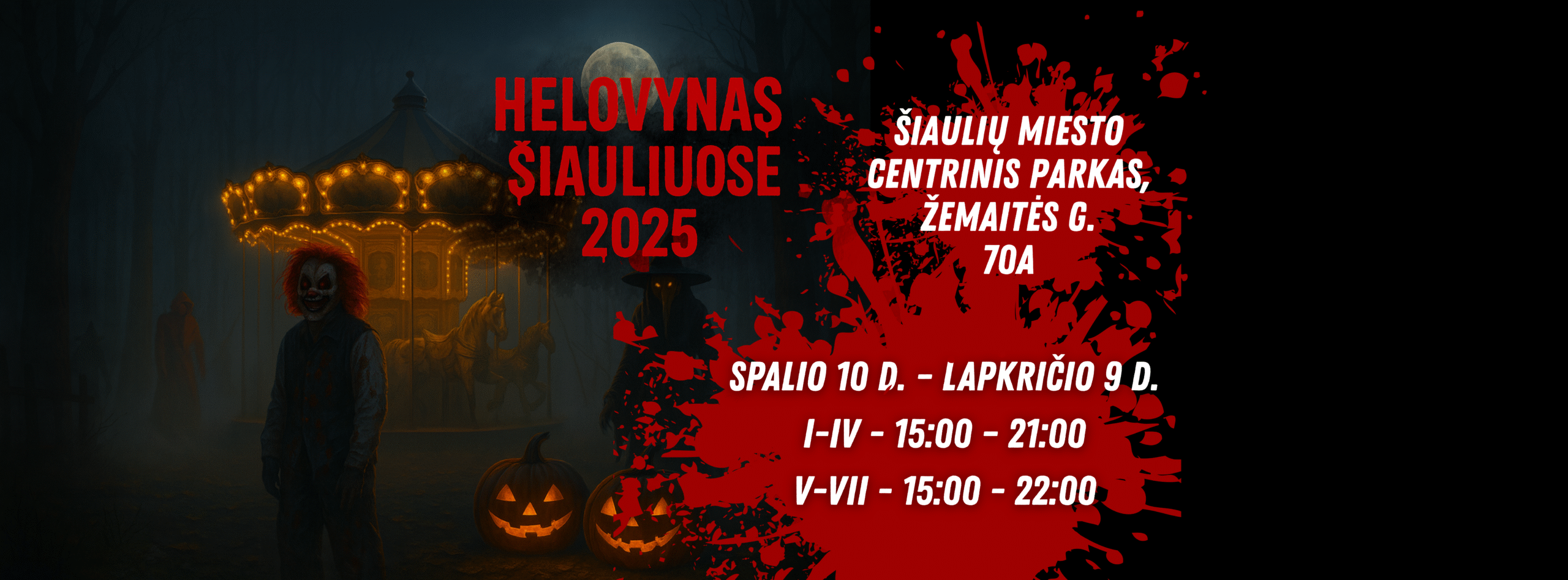 Šiauliai virsta siaubo scena: Helovyno fiestos maršrutas 2025