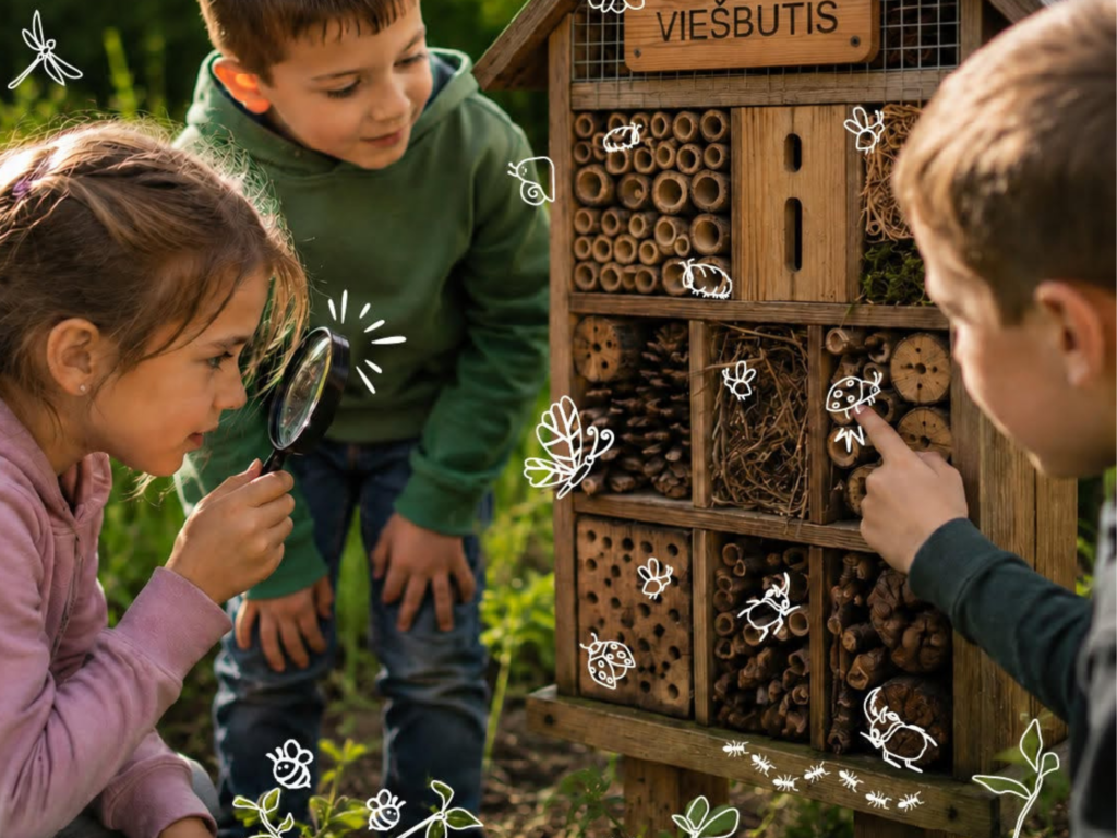 CurioCity kviečia į naują vasaros edukaciją: vaikai kurs vabzdžių viešbutį