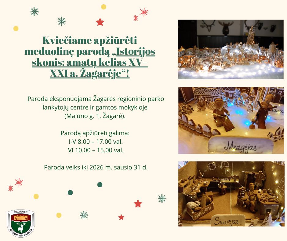 Išskirtinė meduolinė paroda Žagarėje: puikus metas aplankyti per vaikų atostogas